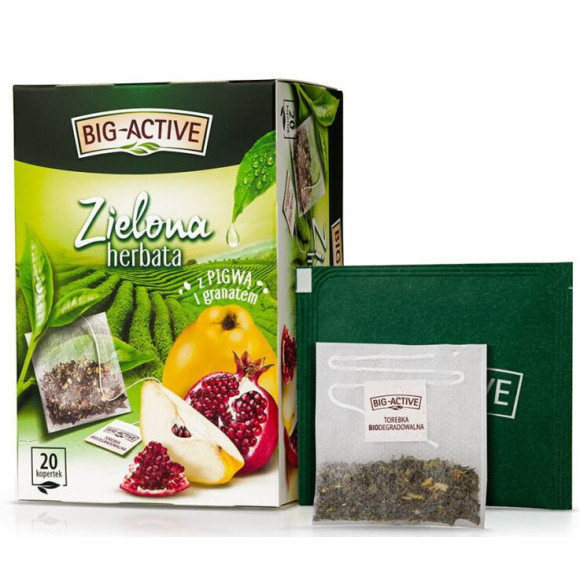 BIG-ACTIVE HERBATA ZIELONA PIGWA GRANAT ekspresowa 20 kopertek