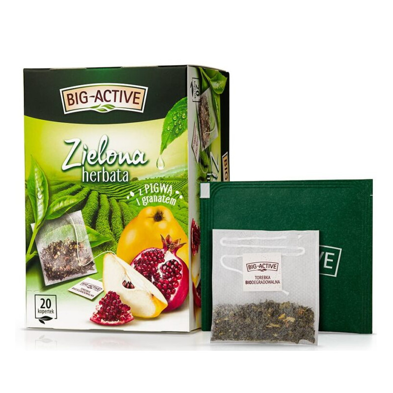 BIG-ACTIVE HERBATA ZIELONA PIGWA GRANAT ekspresowa 20 kopertek