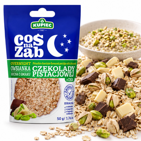 Kupiec COŚ NA ZĄB OWSIANKA NOCNA CZEKOLADA PISTACJOWA Z CHIA 50G