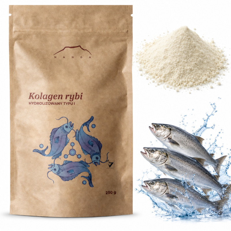 Nanga KOLAGEN RYBI HYDROLIZOWANY TYP I 250g wsparcie PIĘKNA SKÓRA WŁOSY