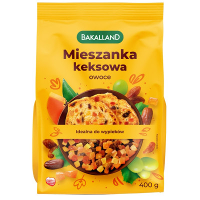 Bakalland MIESZANKA KEKSOWA owoce IDEALNE DO WYPIEKÓW 400G