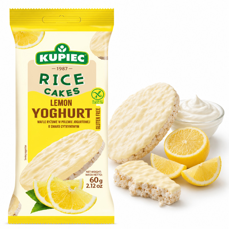 Kupiec WAFLE RYŻOWE W POLEWIE JOGURTOWEJ CYTRYNOWE 60G