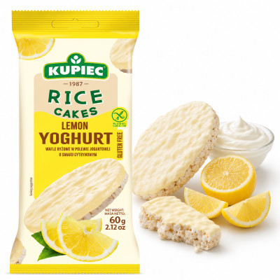 Kupiec WAFLE RYŻOWE W POLEWIE JOGURTOWEJ CYTRYNOWE 60G