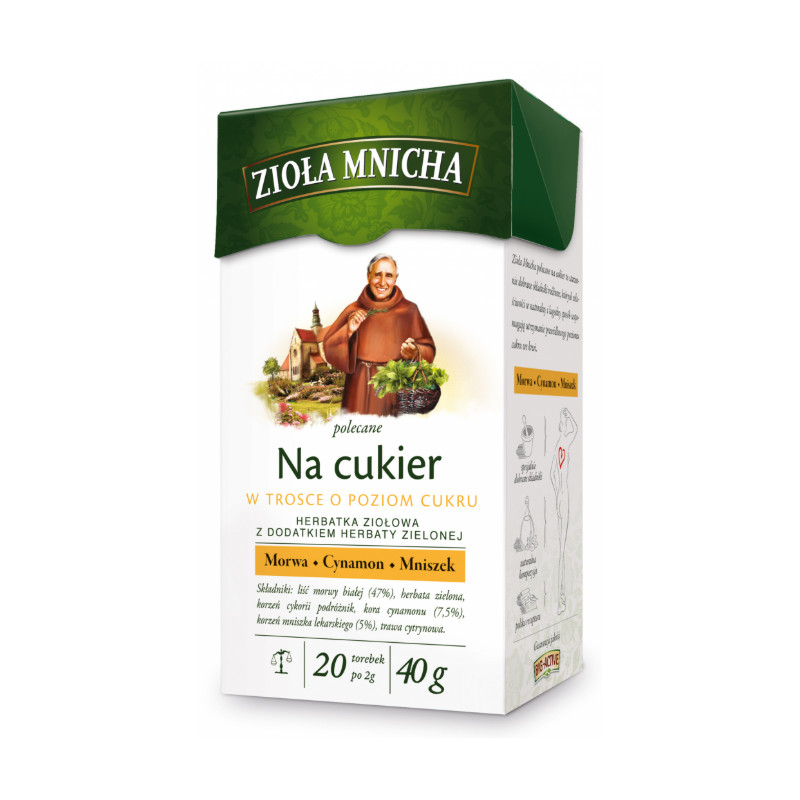 BIG-ACTIVE HERBATA ZIOŁA MNICHA NA CUKIER 20 TOREBEK