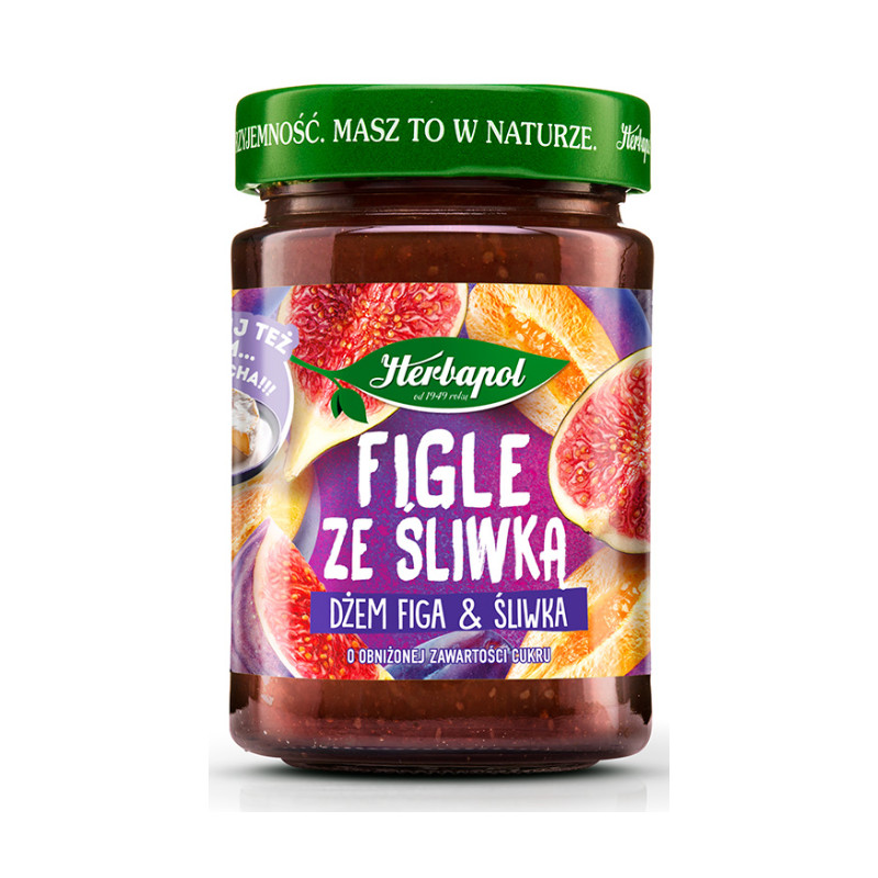 Herbapol FIGLE ZE ŚLIWKĄ dżem FIGA I ŚLIWKA obniżona zawartość cukru 280G