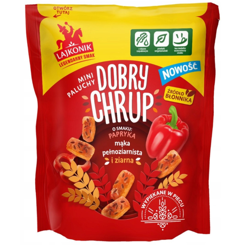 Lajkonik MINI PALUCHY DOBRY CHRUP smak PAPRYKA paprykowe 100G