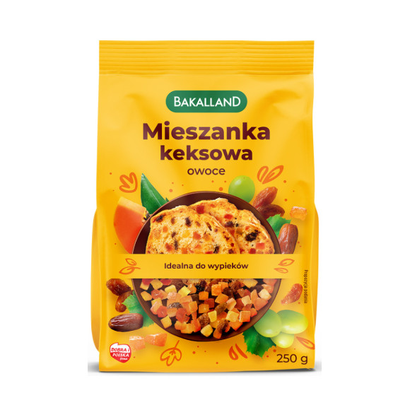 Bakalland MIESZANKA KEKSOWA owoce IDEALNE DO WYPIEKÓW 250G