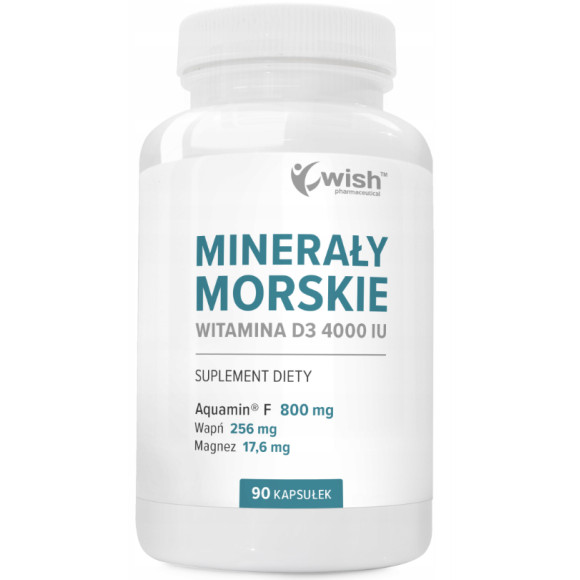 WISH MINERAŁY MORSKIE + WIT D 4000IU + AQUAMIN + WAPŃ + MAGNEZ 90 KAPSUŁEK