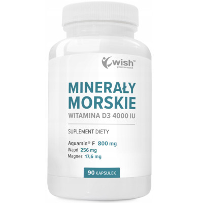 WISH MINERAŁY MORSKIE + WIT D 4000IU + AQUAMIN + WAPŃ + MAGNEZ 90 KAPSUŁEK
