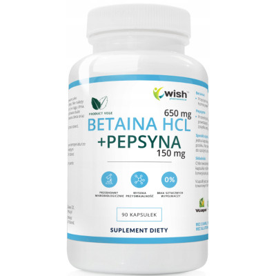WISH BETAINA 650MG + PEPSYNA 150MG wsparcie TRAWIENIE odżywienie 90 kaps.