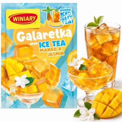 Winiary GALARETKA ICE TEA smak MANGO  I JAŚMIN spróbuj ICED JELLY TEA 54g