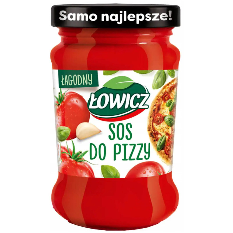 Łowicz SOS DO PIZZY z ziołami POMIDOROWY ŁAGODNY 180G SŁOIK