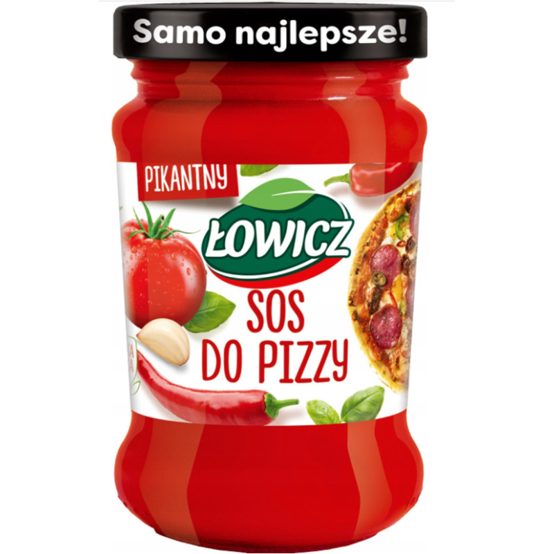 Łowicz SOS DO PIZZY z ziołami POMIDOROWY PIKANTNY 180G SŁOIK