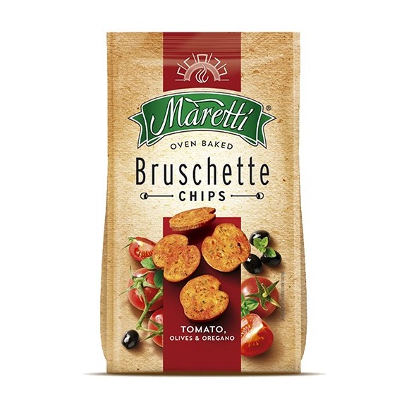 BRUSCHETTA MARETTI Chipsy Krążki chlebowe POMIDOR OLIWKI &