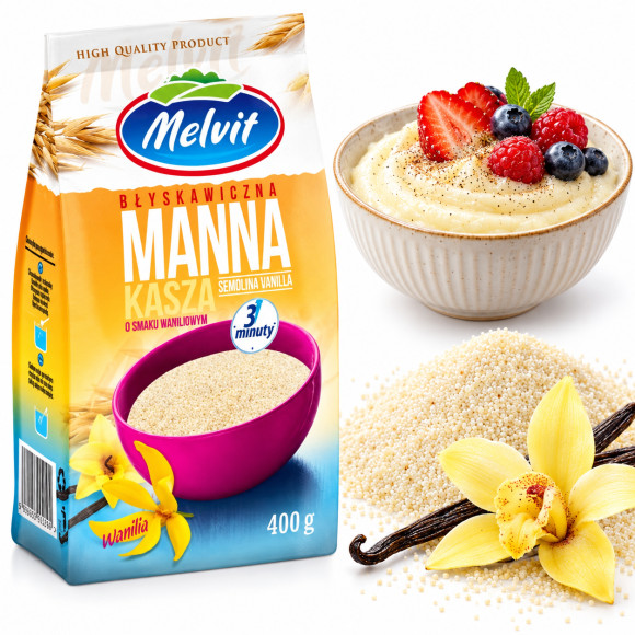 Melvit KASZA MANNA BŁYSKAWICZNA WANILIOWA 400G
