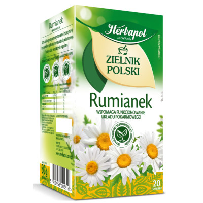 Herbapol POLSKI ZIELNIK RUMIANEK wsparcie TRAWIENIE WZDĘCIA 20 SASZETEK