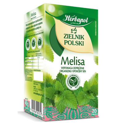 Herbapol POLSKI ZIELNIK MELISA wsparcie ODPREŻENIE SEN 20 SZASZETEK