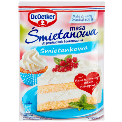 Dr.Oetker MASA ŚMIETANKOWA do przekładania dekorowania CIAST TORTÓW 56G