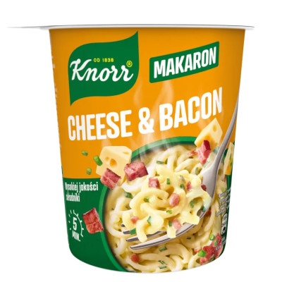 Knorr DANIE GORĄCY KUBEK MAKARON MR BACON & CHEESE 71G KUBEK KRÓTKA DATA