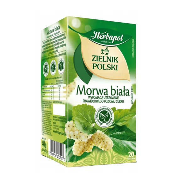Herbapol POLSKI ZIELNIK MORWA BIAŁA wsparcie DOBRY POZIOM CUKRU SASZETKI