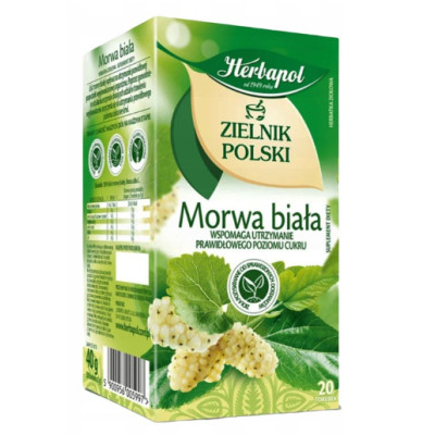 Herbapol POLSKI ZIELNIK MORWA BIAŁA wsparcie DOBRY POZIOM CUKRU SASZETKI