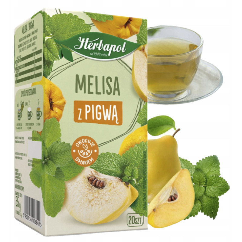 Herbapol HERBATKA ZIOŁOWA MELISA Z PIGWĄ SASZETKI