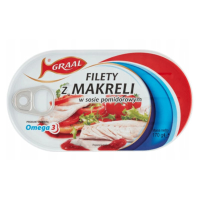 Graal FILETY Z MAKRELI W SOSIE POMIDOROWYM 170G