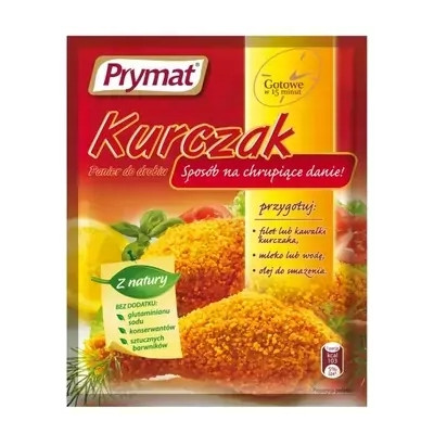 PRYMAT KURCZAK PANIERKA DO DROBIU CHRUPIĄCA PRZYPRAWA 80G