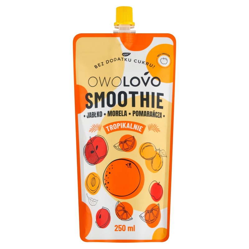 OWOLOVO SMOOTHIE JABŁKO MORELA POMARAŃCZA 250ml KRÓTKA DATA