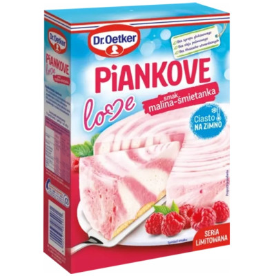 Dr.Oetker PIANKOVE LOVE SMAK MALINA-ŚMIETANKA ciasto na zimno 160G