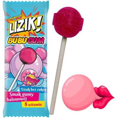Starpharma LIZIK BUBUGUM lizak bez cukru smak GUMA BALONOWA