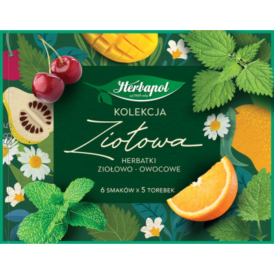 Herbapol KOLEKCJA HERBAT ZIOŁOWO-OWOCOWYCH BOMBONIERKA 6 SMAKÓW 30 SASZ.