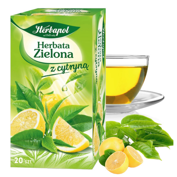 Herbapol herbata ZIELONA Z CYTYNĄ 20 SASZETEK