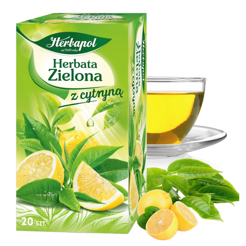 Herbapol herbata ZIELONA Z CYTYNĄ 20 SASZETEK