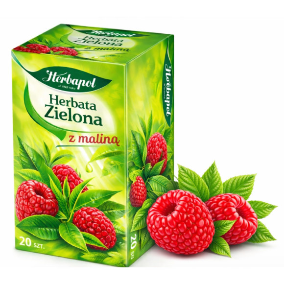 Herbapol herbata ZIELONA Z MALINĄ 20 SASZETEK