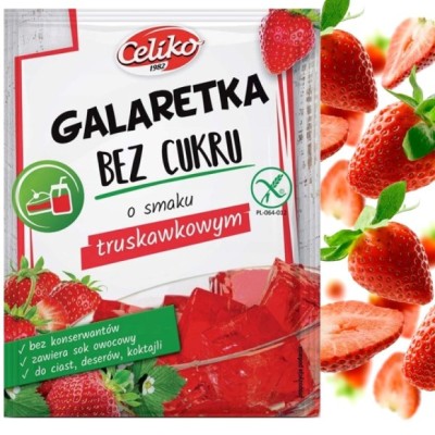 CELIKO GALARETKA TRUSKAWKOWA TRUSKAWKA 14g BEZ CUKRU GLUTENU