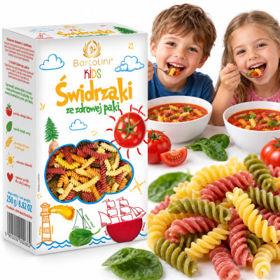 Makaron Bartolini KIDS 250g świderek nr 1 pięciosmakowy