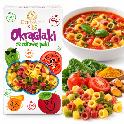 Makaron Bartolini KIDS 250g koraliki pięciosmakowe