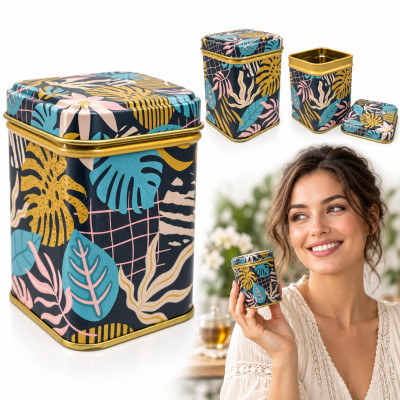 Kameleon Kulinarny PUSZKA METALOWA na herbatę kawę MONSTERA GRANATOWA 50g