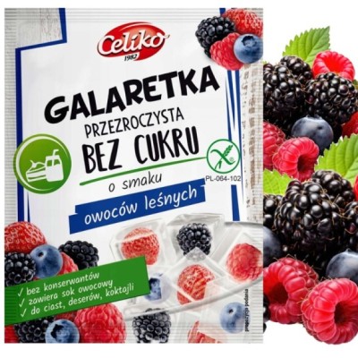 CELIKO GALARETKA BEZ CUKRU BEZ GLUTENU PRZEZROCZYSTA owoce