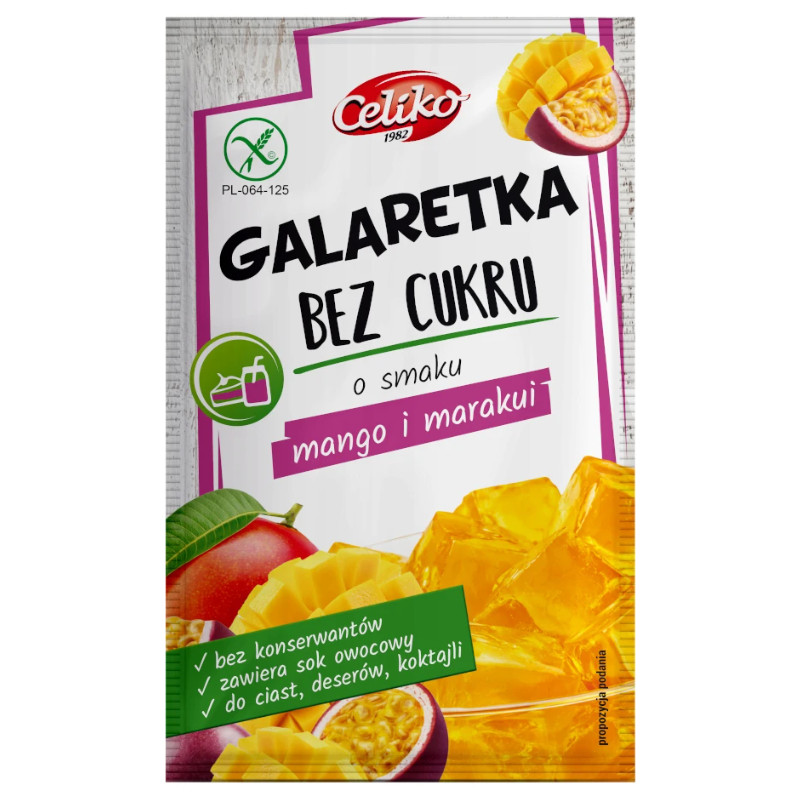 CELIKO GALARETKA MANGO MARAKUJA bez cukru bez glutenu 14g