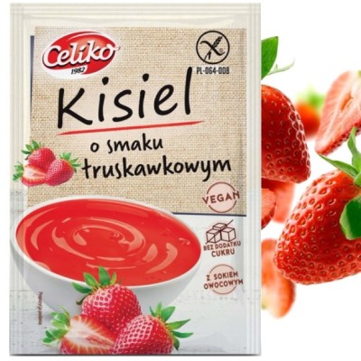 Celiko KISIEL TRUSKAWKOWY bez cukru bez glutenu 40g