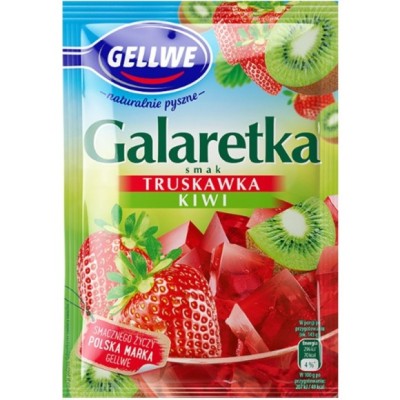 Gellwe GALARETKA podwójny smak TRUSKAWKI KIWI 72g KRÓTKA
