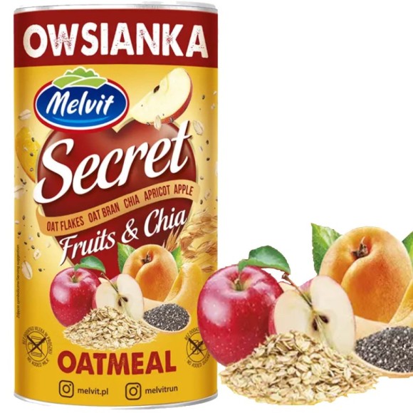 Melwit SECRET FITNESS OWSIANKA Z OWOC I NASIONAMI CHIA 500g