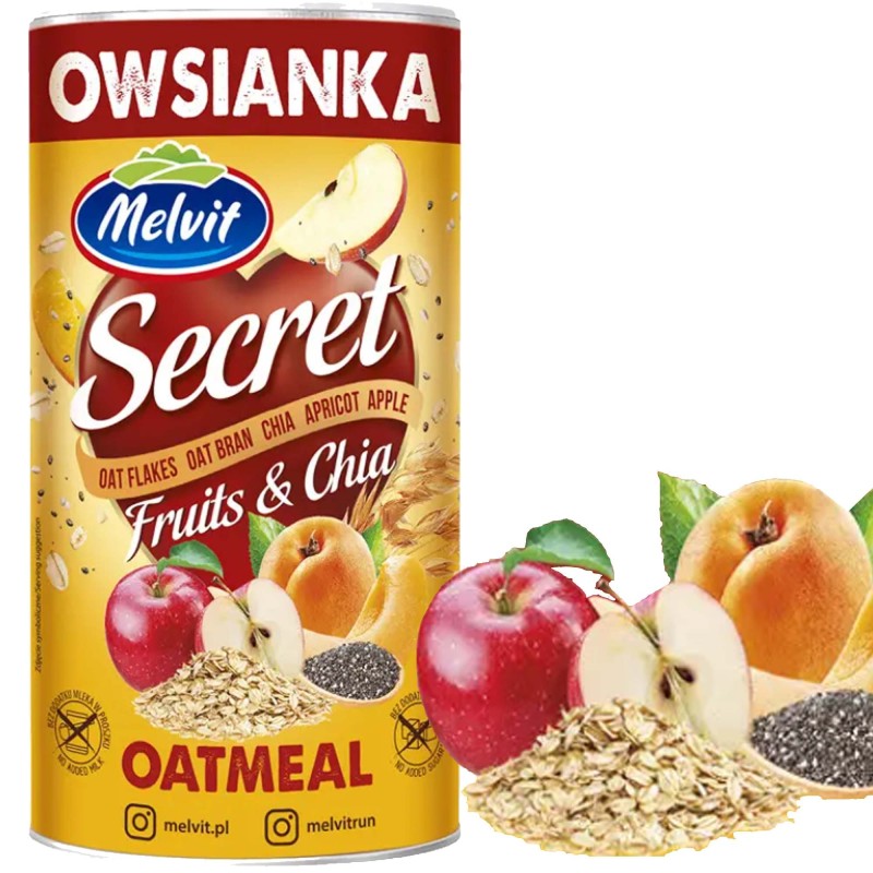 Melwit SECRET FITNESS OWSIANKA Z OWOC I NASIONAMI CHIA 500g