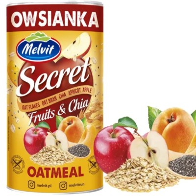 Melwit SECRET FITNESS OWSIANKA Z OWOC I NASIONAMI CHIA 500g