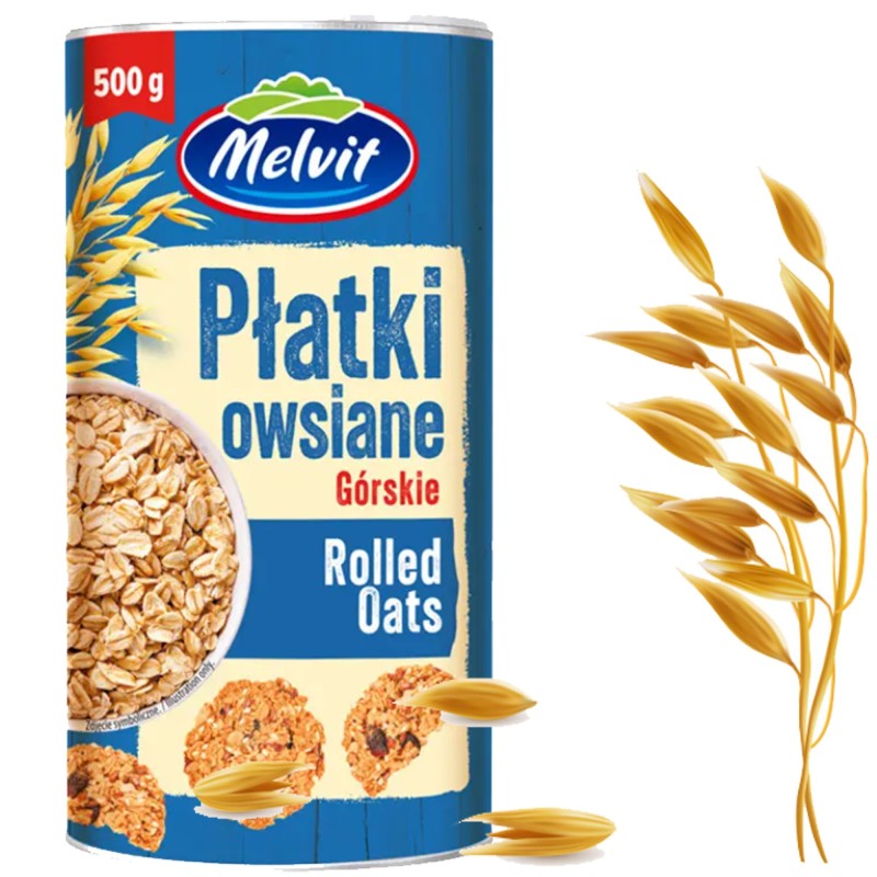Melvit PŁATKI OWSIANE GÓRSKIE 500g TUBA