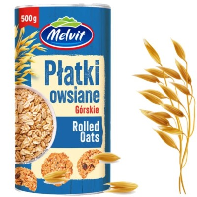Melvit PŁATKI OWSIANE GÓRSKIE 500g TUBA