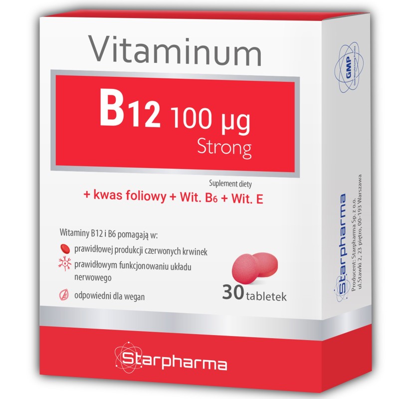 Starpharma VITAMINUM B12 Strong 100µg witamina B12 kwas
