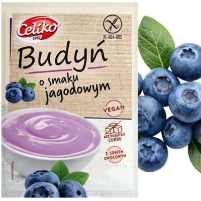 Celiko BUDYŃ o smaku JAGODOWYM bez cukru bez glutenu DESER